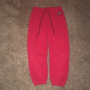 Red sweatpants